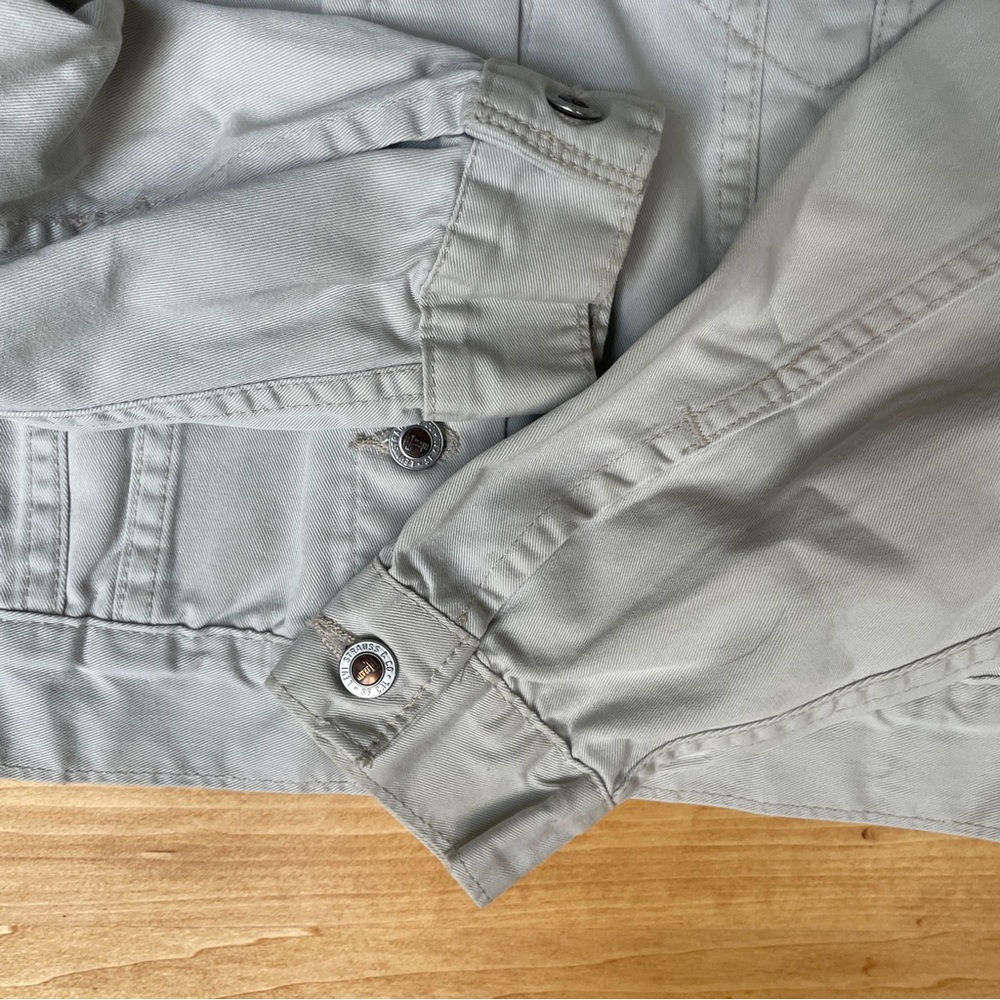 Vintage 90's Levi Silver Tab White Denim Trucker Jacket 715 *Sample Garment* - Picture 10 of 16